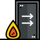 security,signs,arrow,direction,fire,exit,flame,emergency,fire exit